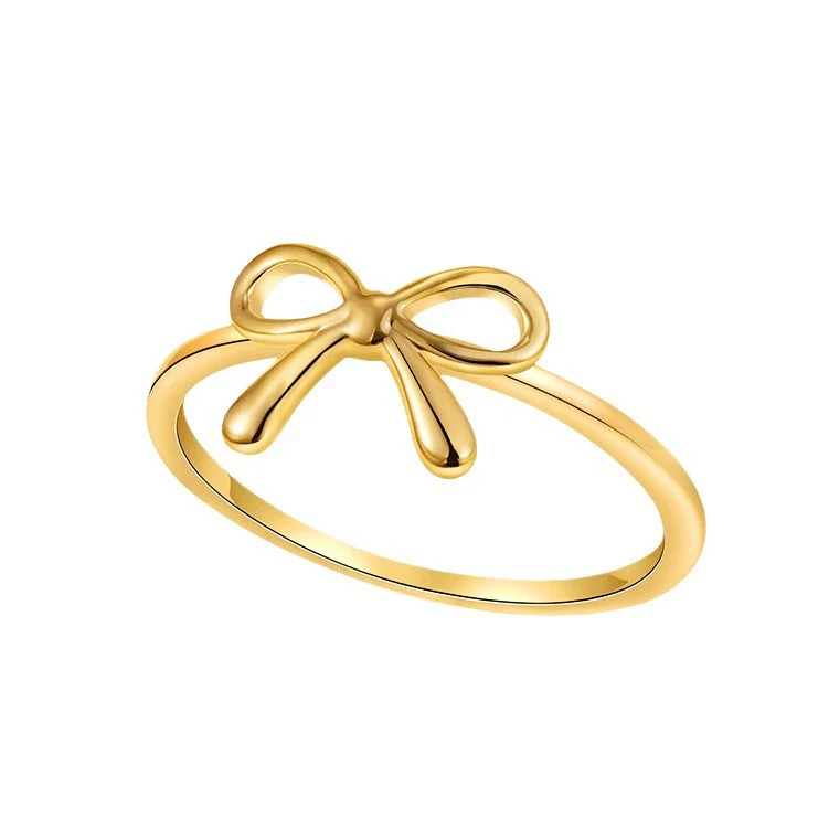 Women's Light Luxury Copper Electroplated Bow Ring - Image 5