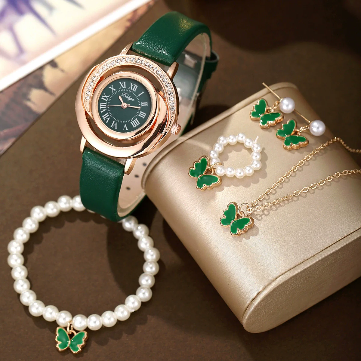 Women's Light Luxury Fashion Quartz Watch With Alloy Case Pu Strap Stainless Steel Buckle And Round Dial