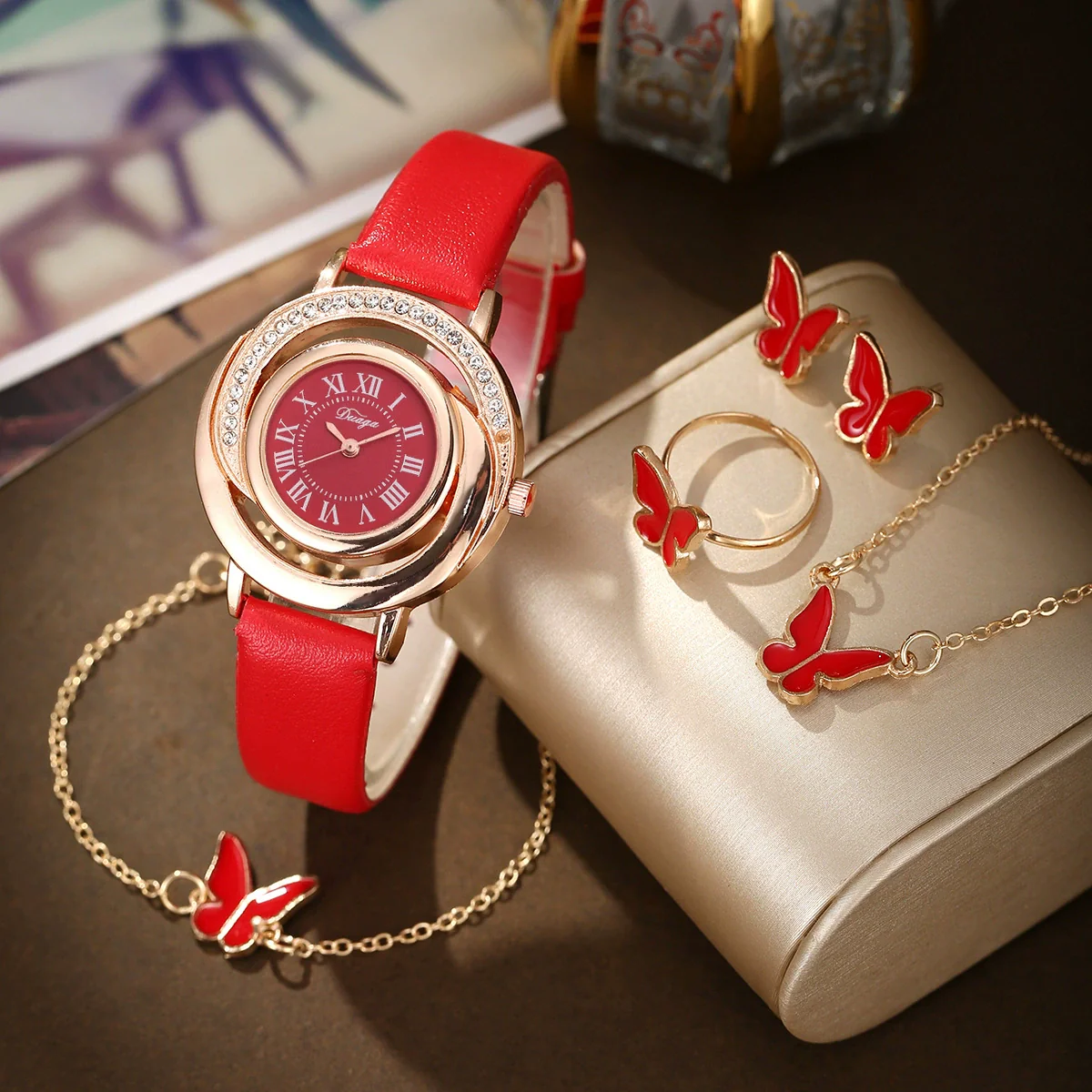 Women's Light Luxury Fashion Quartz Watch With Alloy Case Pu Strap Stainless Steel Buckle And Round Dial - Image 3