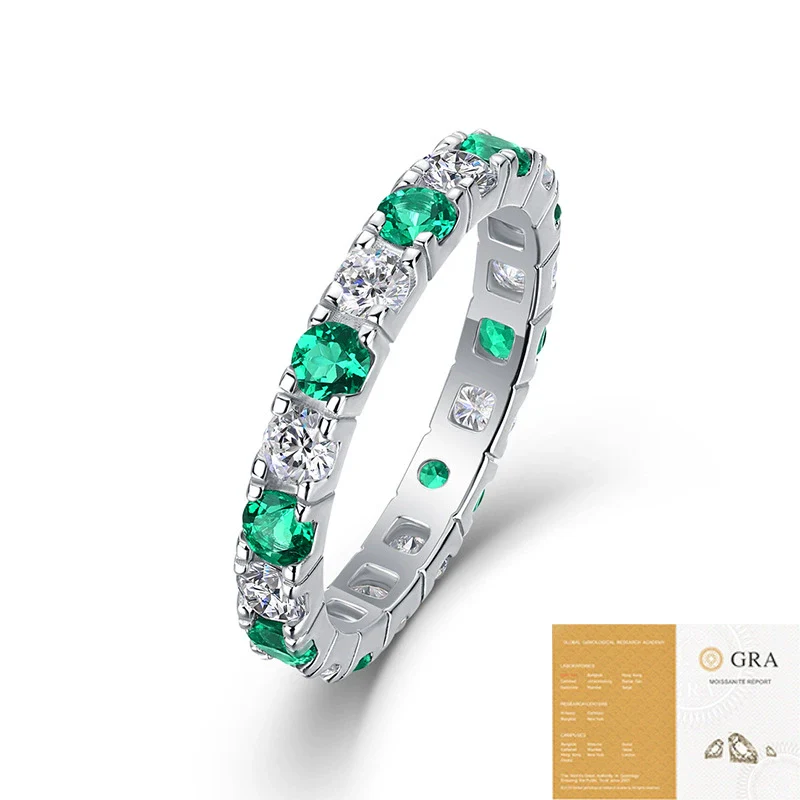 Women's Light Luxury Highend 925 Silver Ring Geometric Pattern Inlay With Sapphire And Moissanite - Image 11