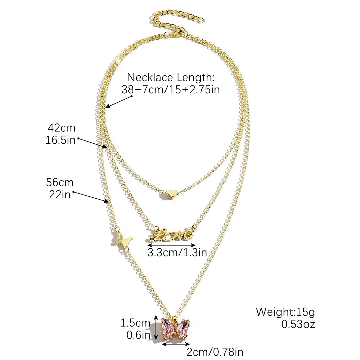 Women's Light Luxury Highend Zinc Alloy And Artificial Crystal Butterfly Pendant Necklace With Electroplating Treatment And Insects Letters Numbers Text Pattern - Image 5