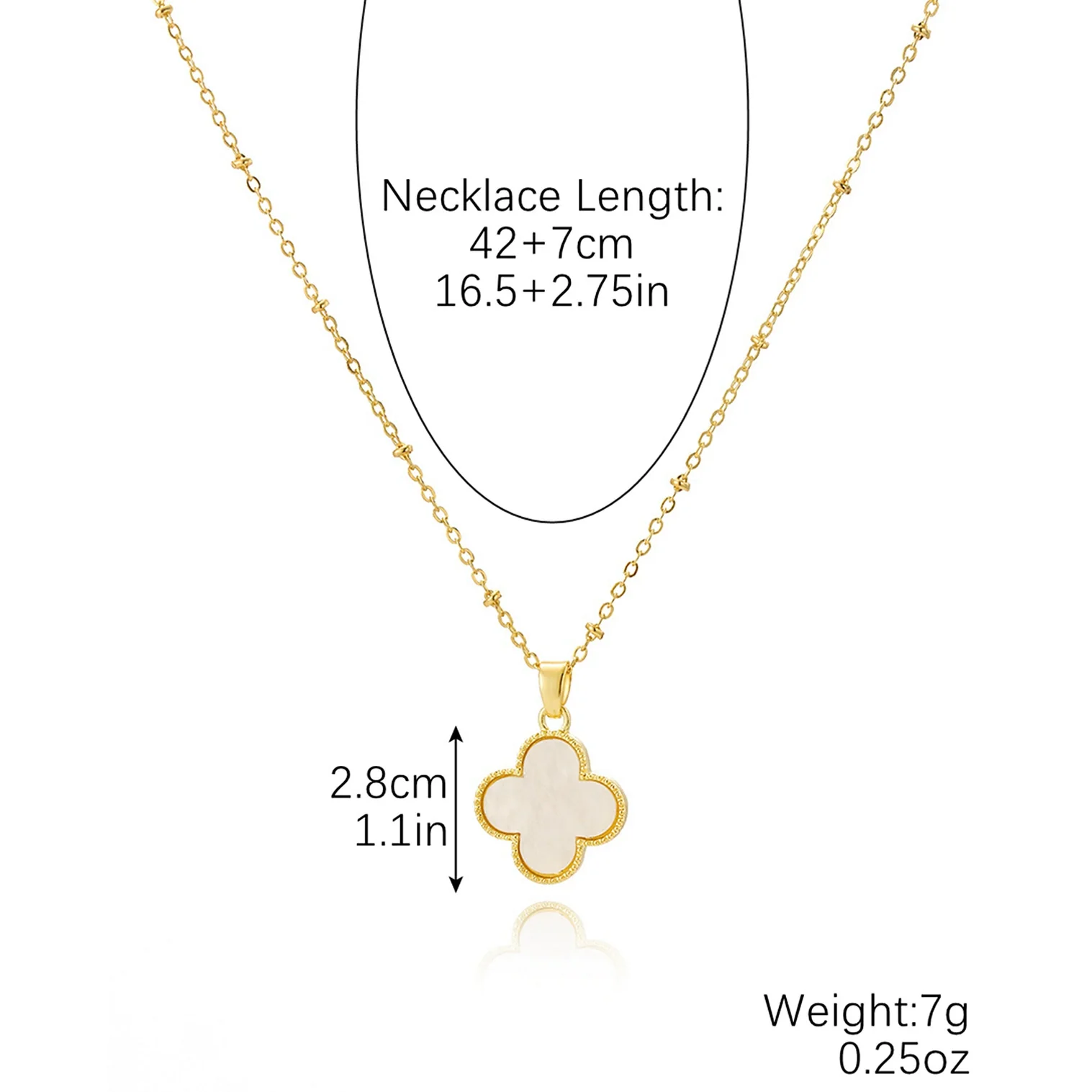 Women's Light Luxury Niche Highend Sense Fourleaf Clover Zinc Alloy Clavicle Chain Ochain Necklace With Geometric Pattern And Electroplating Treatment - Image 5
