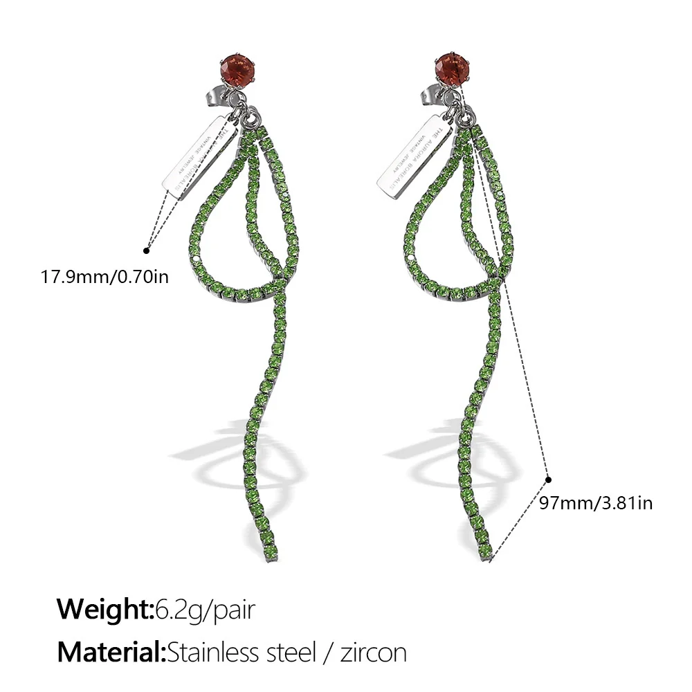 Women's Light Luxury Versatile Earrings Titanium Steel Zircon Electroplating - Image 7