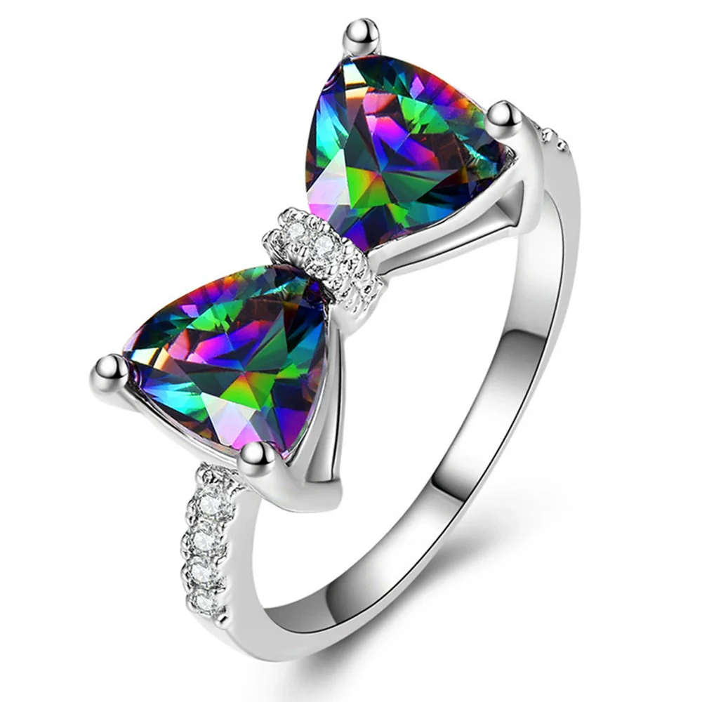 Women's Luxury Bow Zircon Copper Ring Sweet Cool Style - Image 5