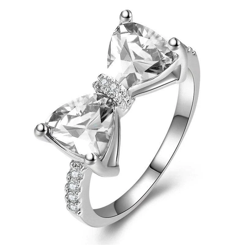 Women's Luxury Bow Zircon Copper Ring Sweet Cool Style - Image 6