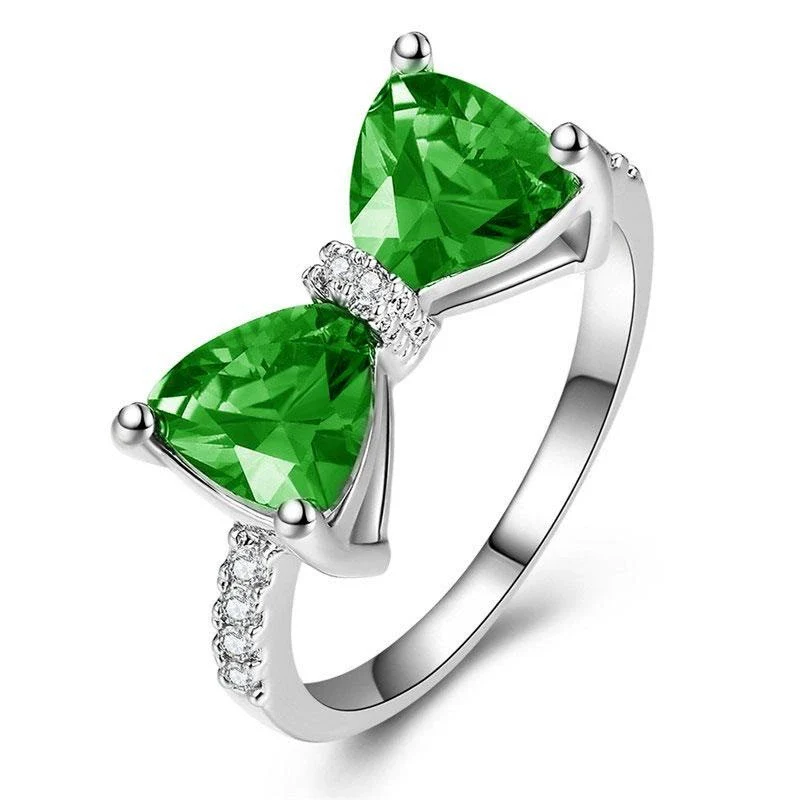 Women's Luxury Bow Zircon Copper Ring Sweet Cool Style - Image 7