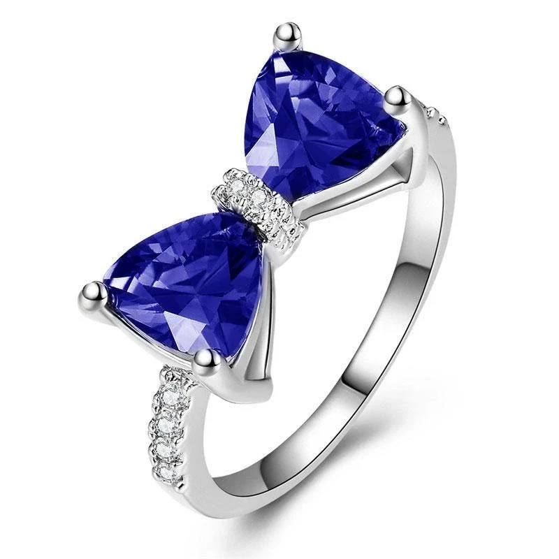 Women's Luxury Bow Zircon Copper Ring Sweet Cool Style - Image 8