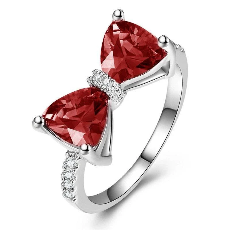 Women's Luxury Bow Zircon Copper Ring Sweet Cool Style - Image 9