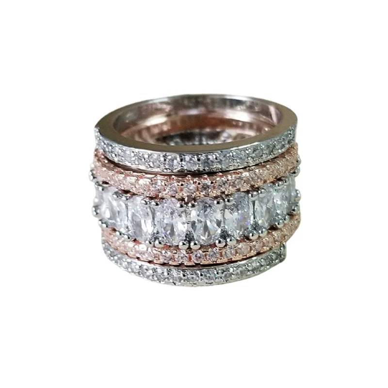 Women's Luxury Fashion Copper Geometric Electroplated Ring - Image 5