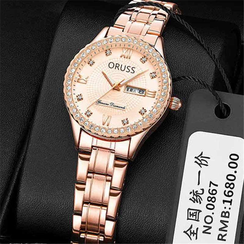 Women's Luxury Nonmechanical Quartz Watch Alloy Case And Strap Round Dial Leisure Style Waterproof Luminous - Image 2