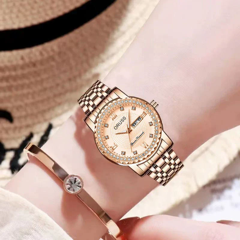 Women's Luxury Nonmechanical Quartz Watch Alloy Case And Strap Round Dial Leisure Style Waterproof Luminous - Image 3