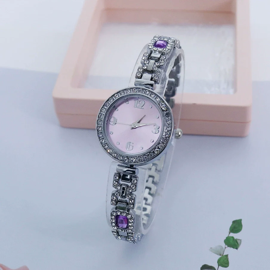 Women's Luxury Quartz Bracelet Watch Alloy Round Diamond - Image 2