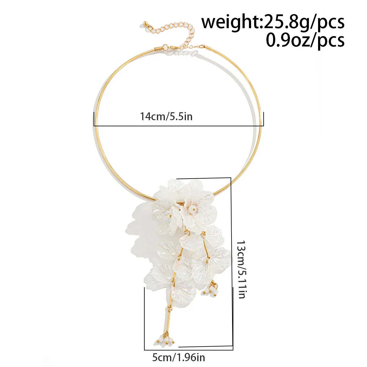 Women's Metal And Plastic Flower Clavicle Necklace And Earrings - Image 5