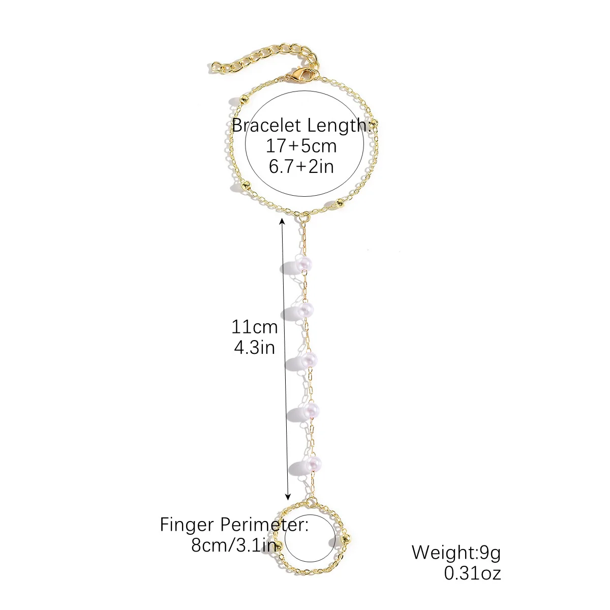 Women's Metal Finger Bracelet With Bow Drop Shape And Geometric Pattern Electroplated - Image 6