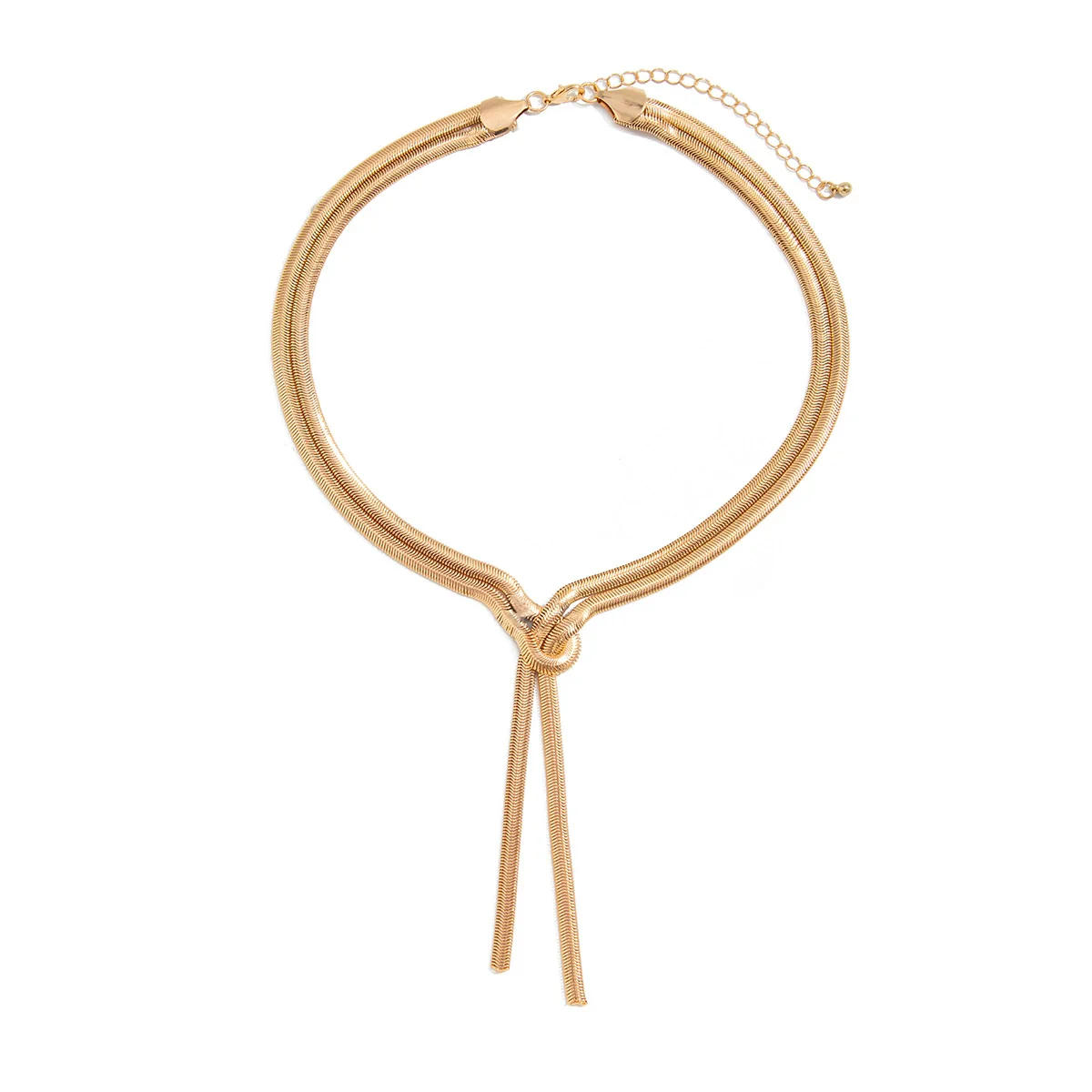 Women's Metal Geometric Woven Snake Bone Chain Clavicle Necklace With Electroplating - Image 5