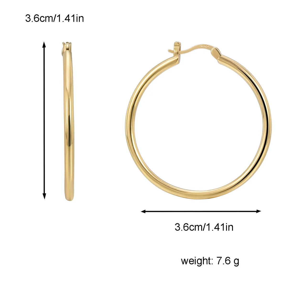 Women's Metal Hoop Earrings Gold Plated Geometric Retro Simple Style - Image 3