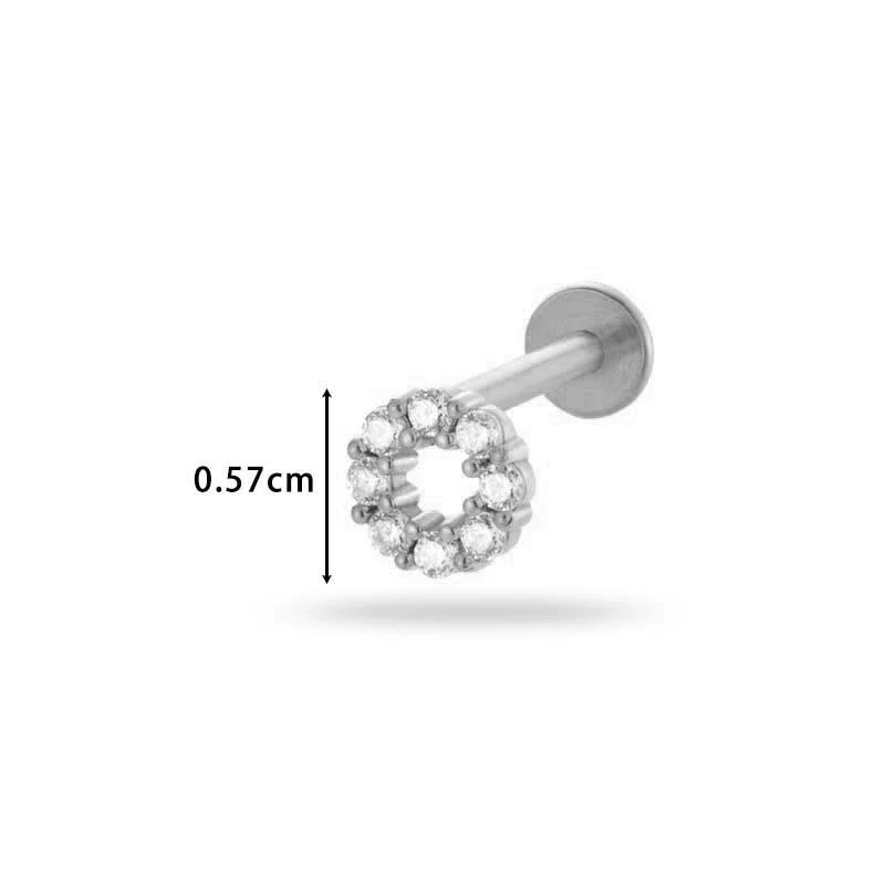 Women's Metal Love Flower Ear Bone Nail Puncture Jewelry Stainless Steel Copper Zircon Electroplating - Image 10