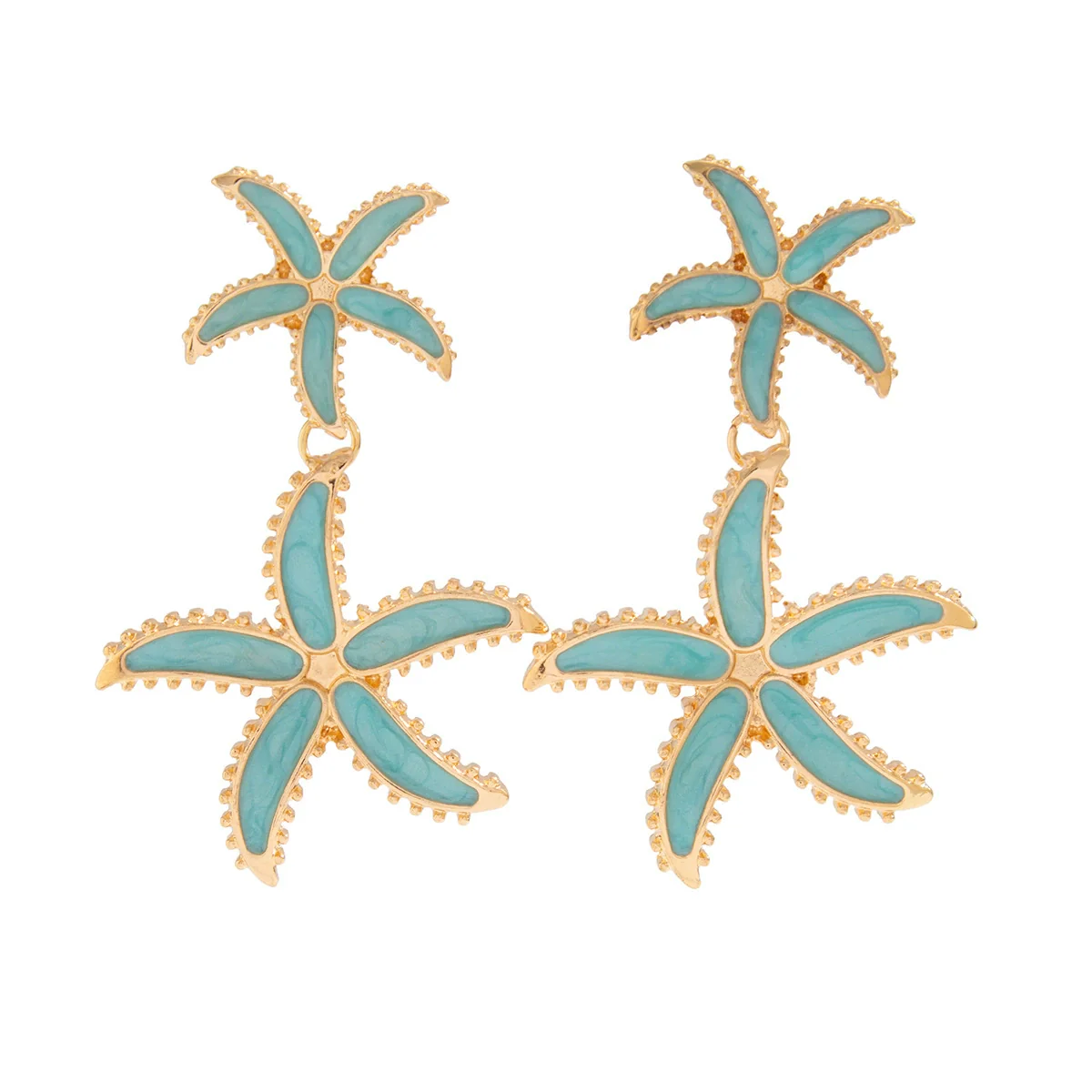 Women's Minimalist Alloy Oil Dropping Flower Geometric Earrings - Image 5