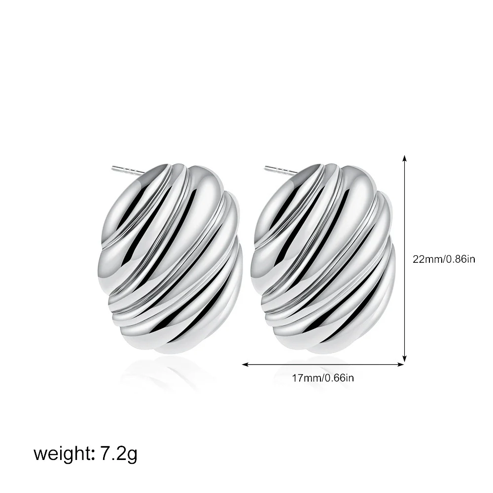 Women's Minimalist Geometric Copper Earrings With Electroplating And Irregular Double Ring Coil Winding Design - Image 11