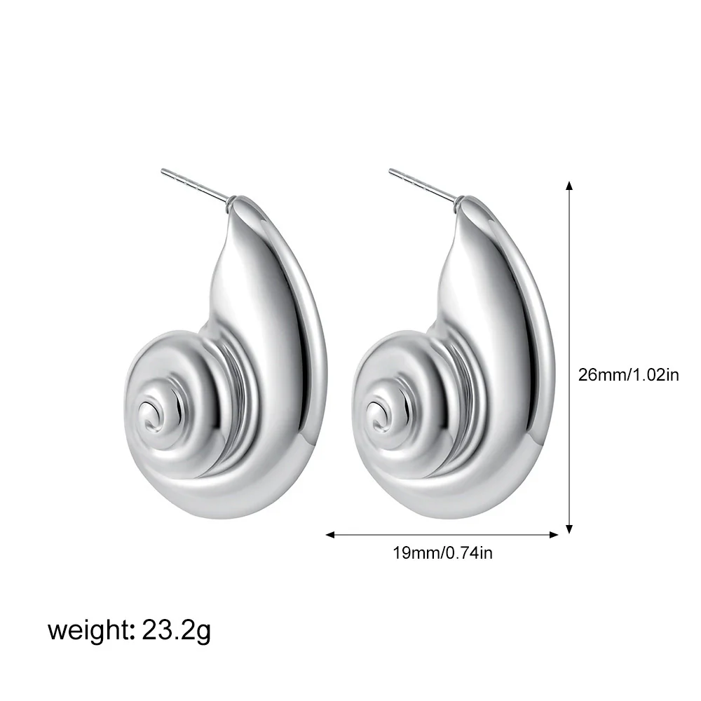 Women's Minimalist Geometric Copper Earrings With Electroplating And Irregular Double Ring Coil Winding Design - Image 17