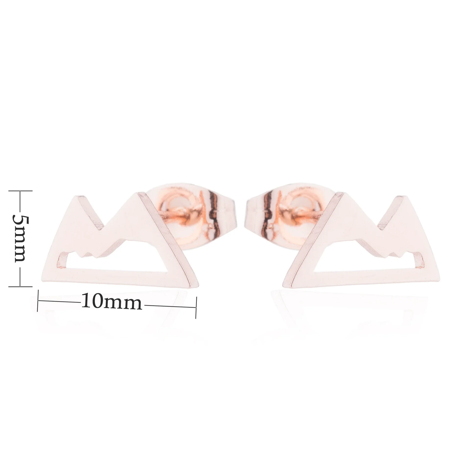 Women's Minimalist Stainless Steel Geometric Triangle Earring With Electroplating - Image 3