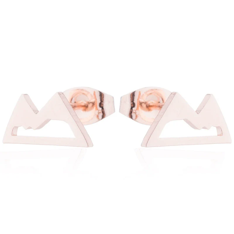 Women's Minimalist Stainless Steel Geometric Triangle Earring With Electroplating - Image 9