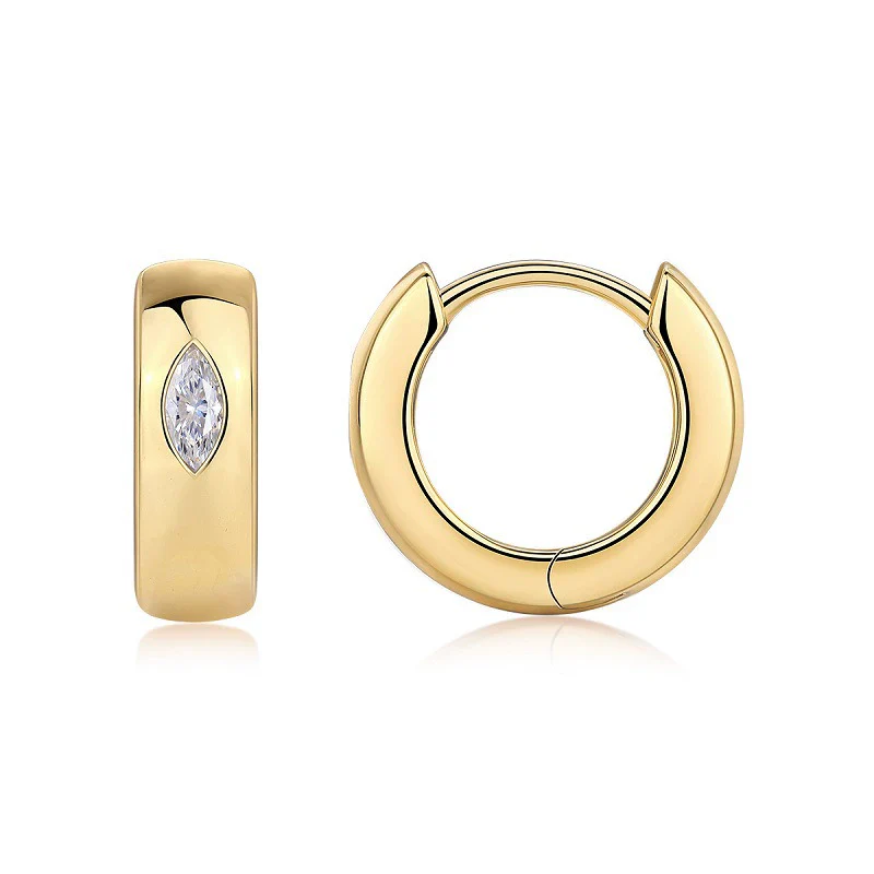 Women's Moissanite Inlaid Geometric 925 Silver Earrings
