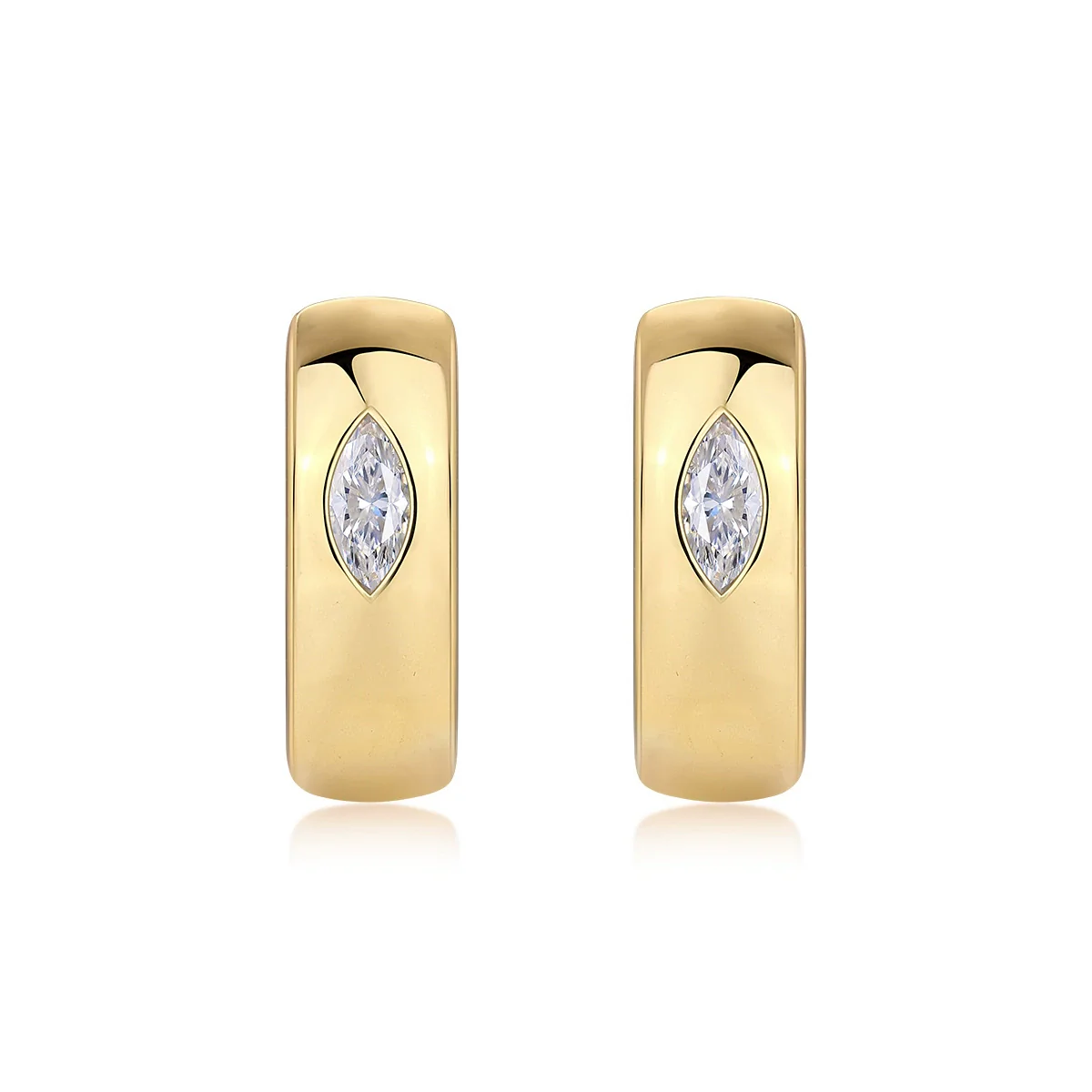 Women's Moissanite Inlaid Geometric 925 Silver Earrings - Image 4