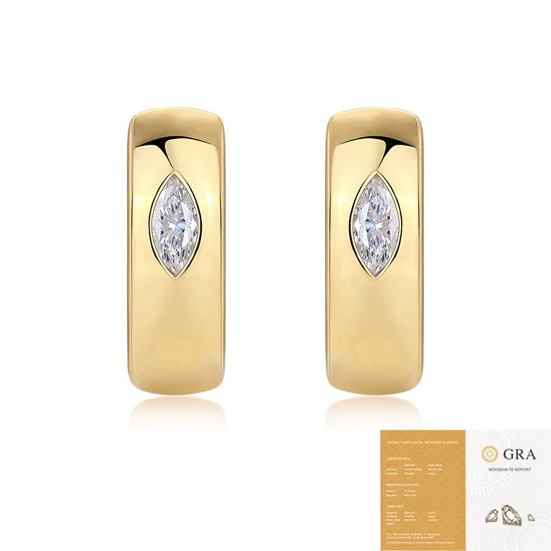 Women's Moissanite Inlaid Geometric 925 Silver Earrings - Image 5