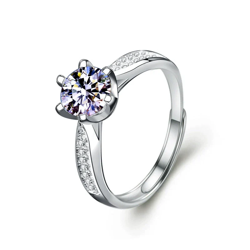Women's Moissanite Ring 925 Sterling Silver Crownshaped Jewelry With Diamonds - Image 3