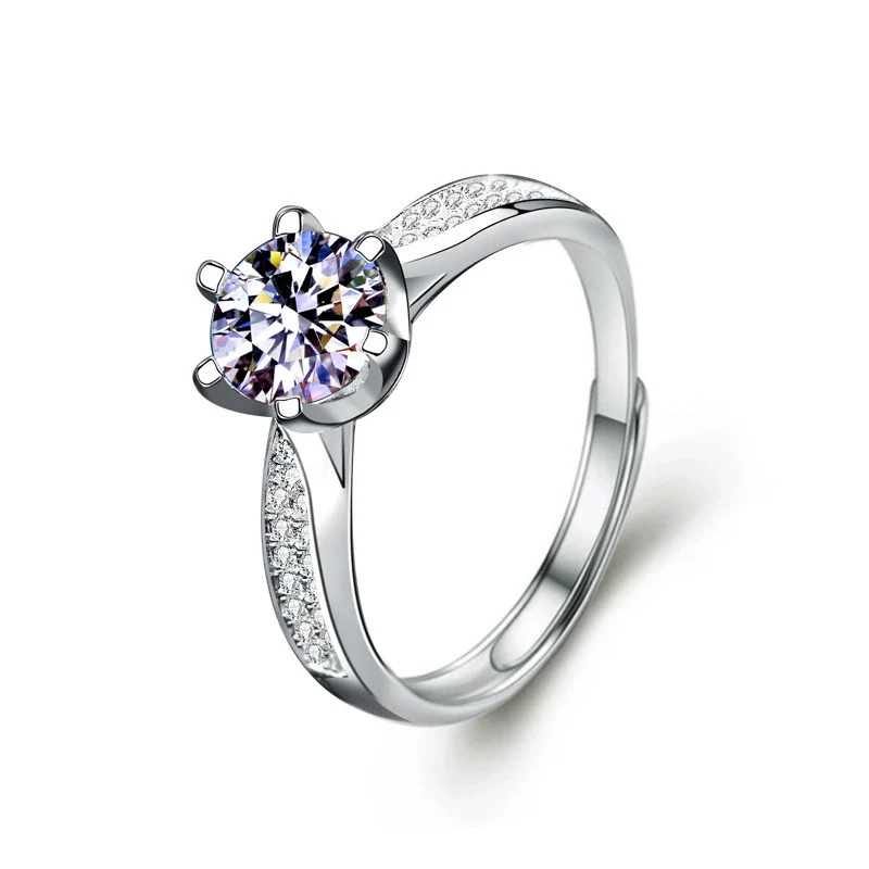 Women's Moissanite Ring 925 Sterling Silver Crownshaped Jewelry With Diamonds - Image 4