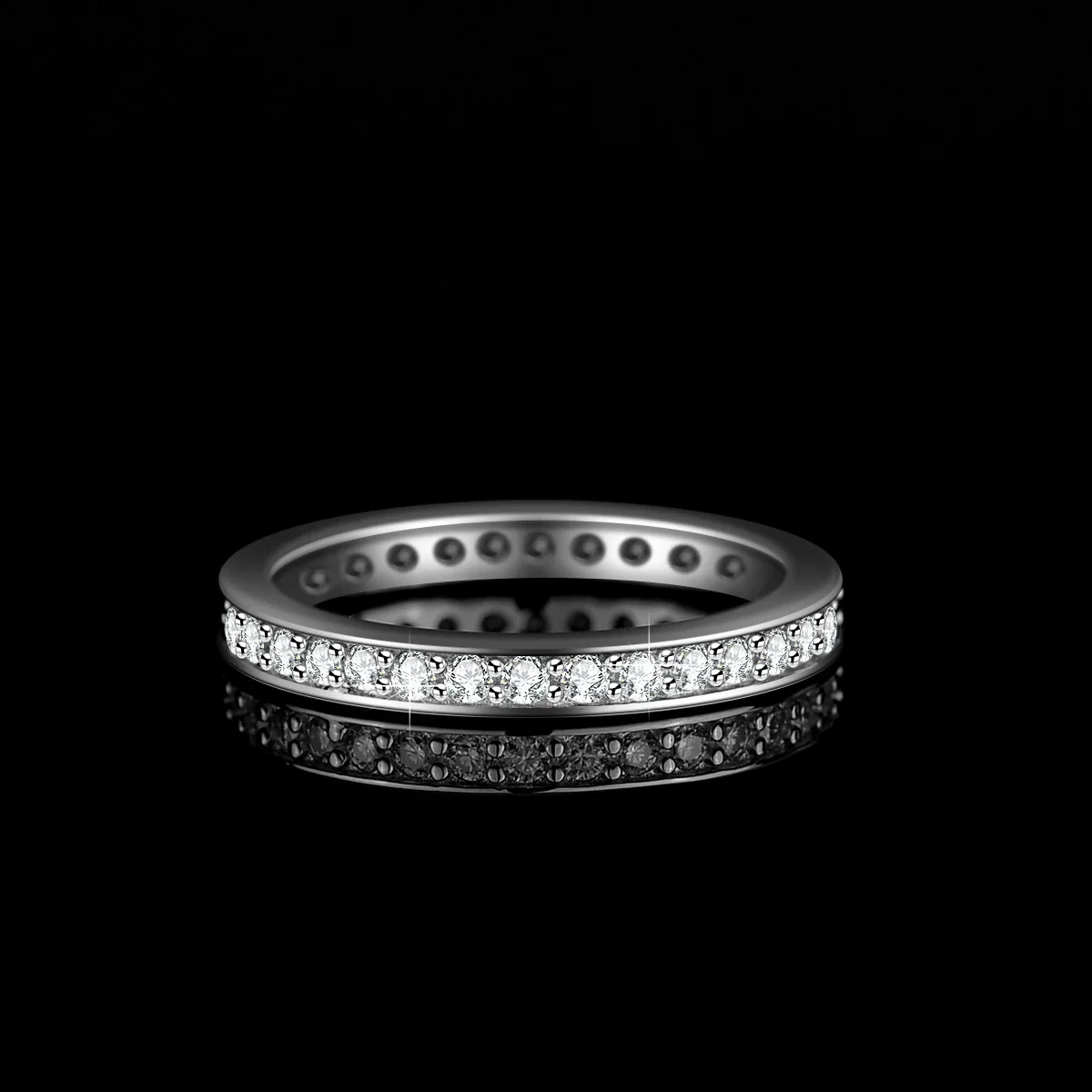 Women's Moissanite Ring S925 Silver Geometric Full Circle The Crown Design Ring - Image 4