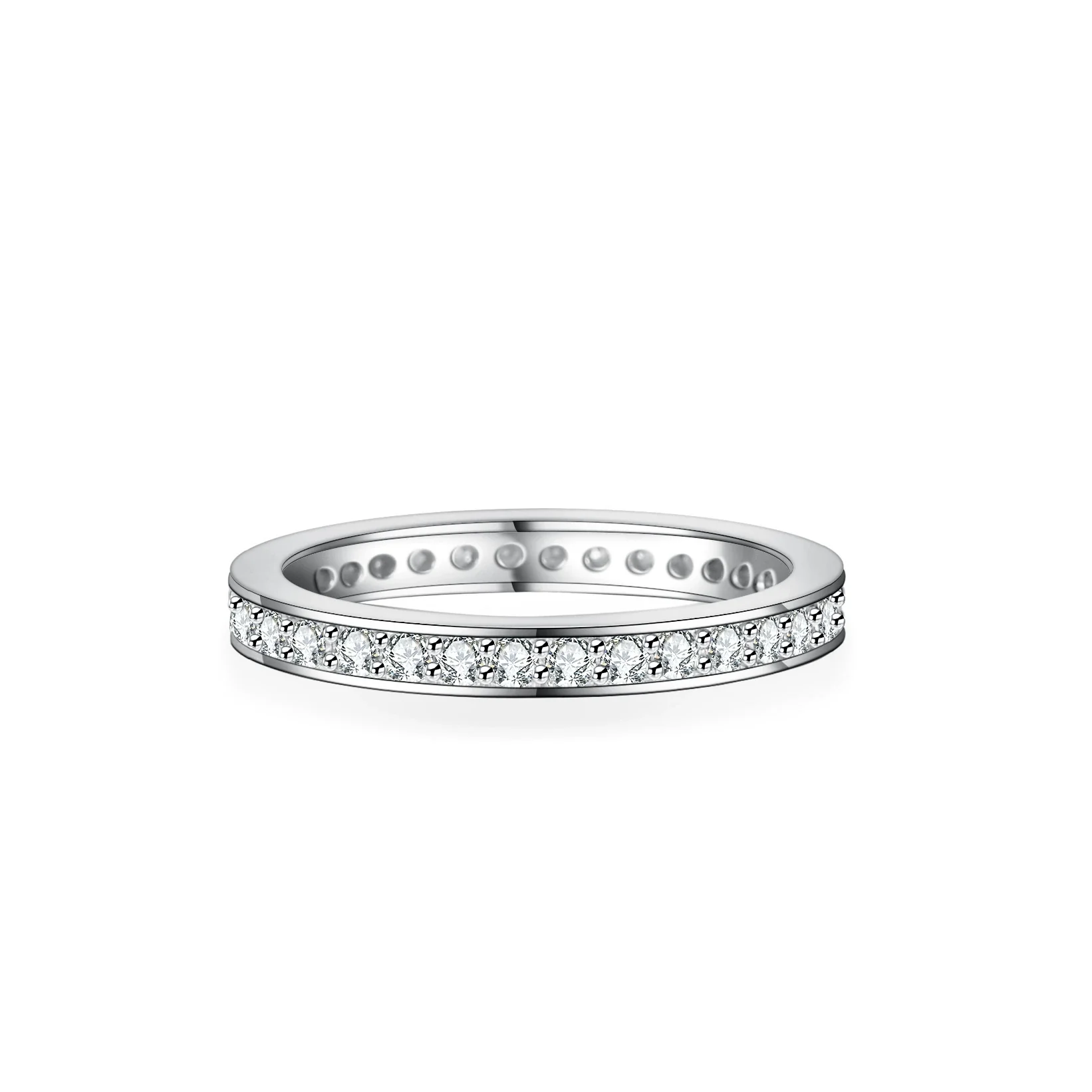 Women's Moissanite Ring S925 Silver Geometric Full Circle The Crown Design Ring - Image 5