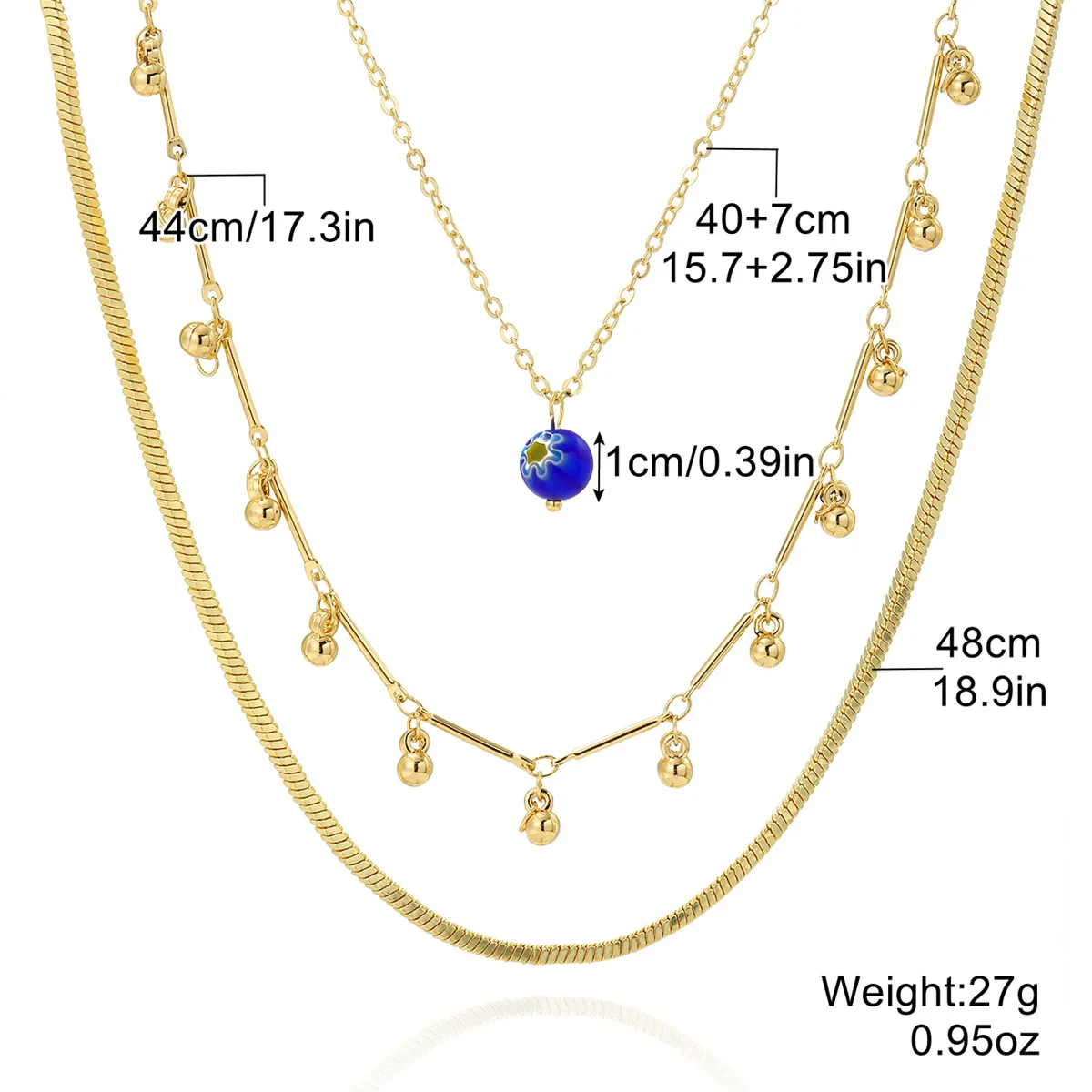 Women's Multilayer Alloy Necklace With Cross Chain Ushape Drop Shape Star Geometric Pattern Electroplated - Image 6