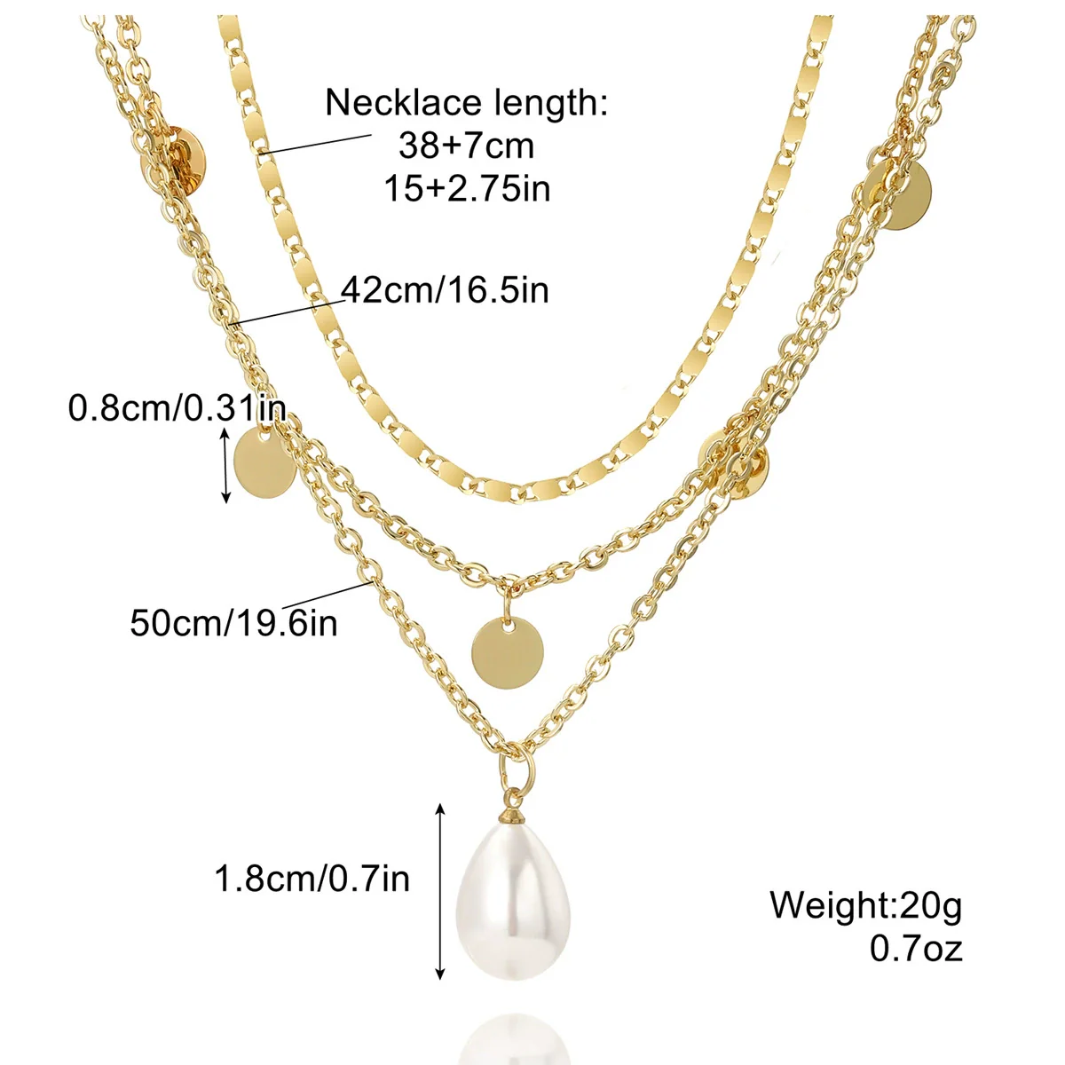 Women's Multilayer Alloy Necklace With Cross Chain Ushape Drop Shape Star Geometric Pattern Electroplated - Image 9