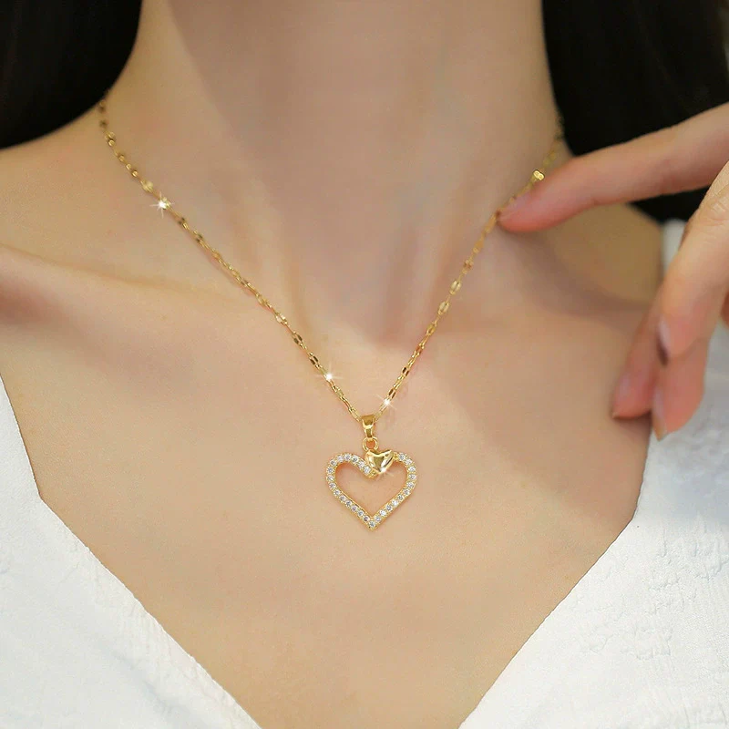 Women's Necklace Titanium Steel Copper Electroplating Geometric Style - Image 2