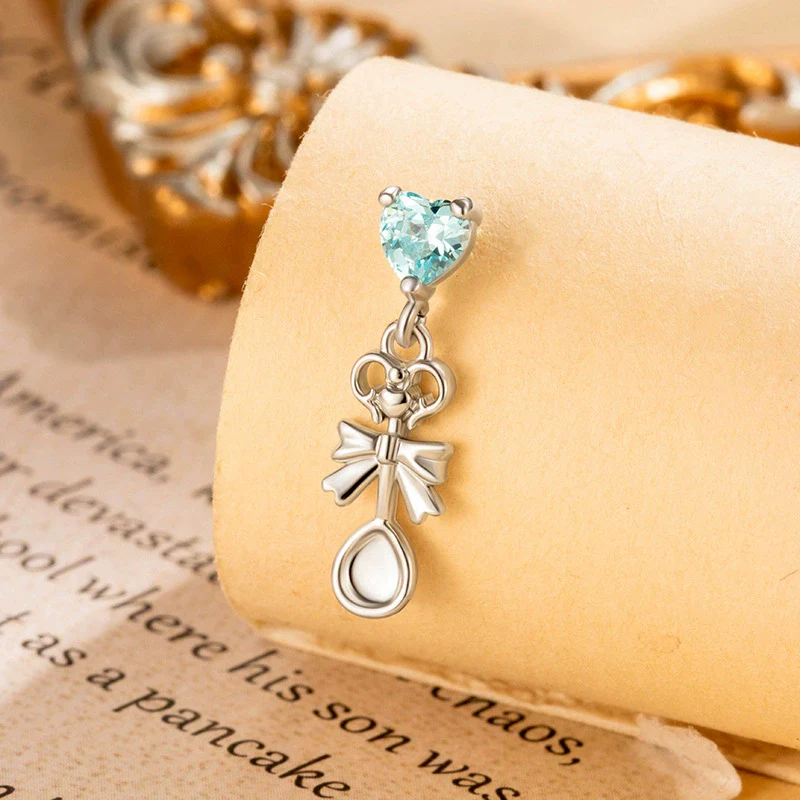 Women's Niche Highgrade Titanium Steel Bow Inlaid Zircon Ear Nail - Image 9