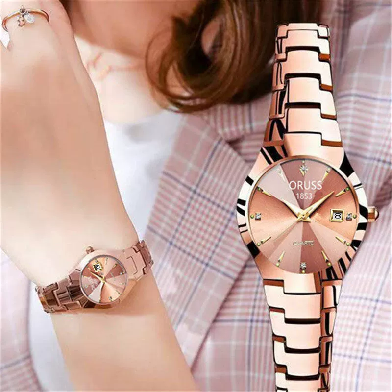 Women's Nonmechanical Waterproof Luminous Watch Alloy Tungsten Steel Color Round Dial Leisure Style - Image 4