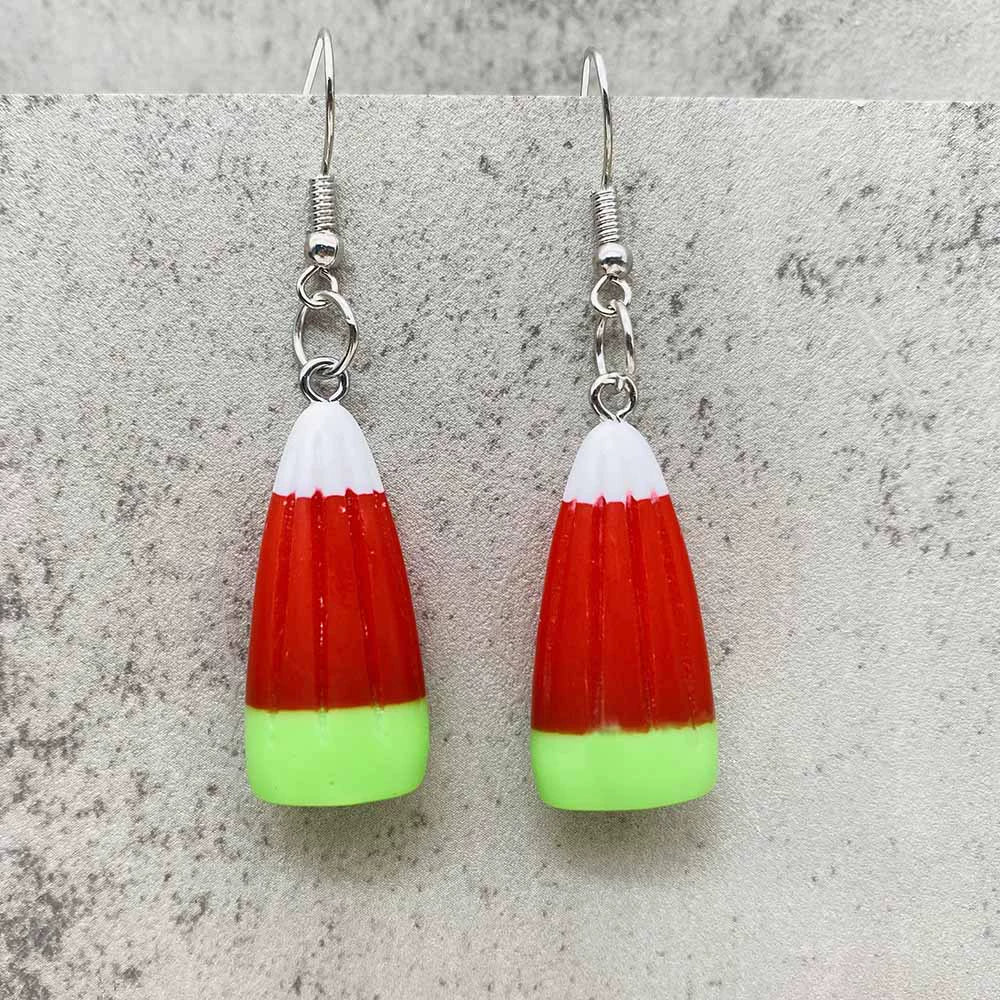 Women's Plastic Resin Geometric Handmade Festival Elements Corn Candy Pendant Earrings - Image 6