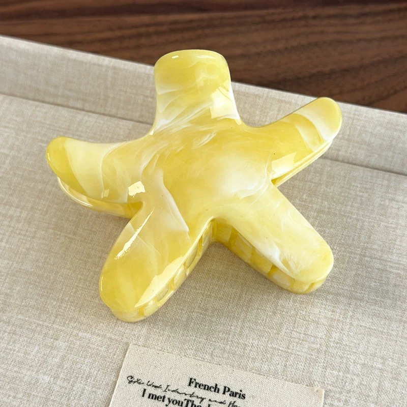 Women's Plastic Resin Starfish Egg Flower Baking Paint Gripper Hair Clip - Image 9