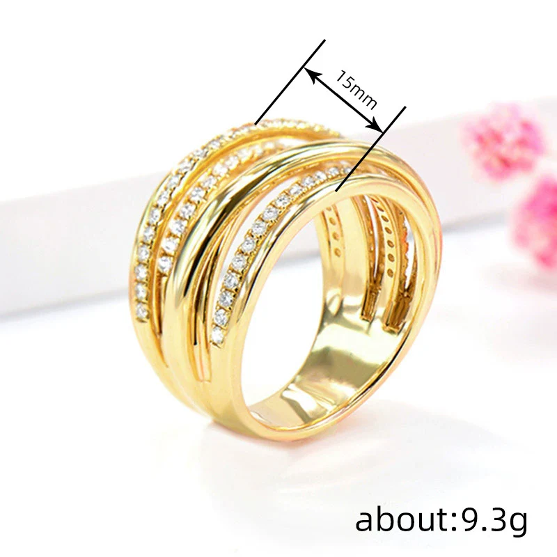Women's Popular Exotic Cross Ring In Ins Style Geometric Pattern Copper Material Set With Zirconia - Image 4