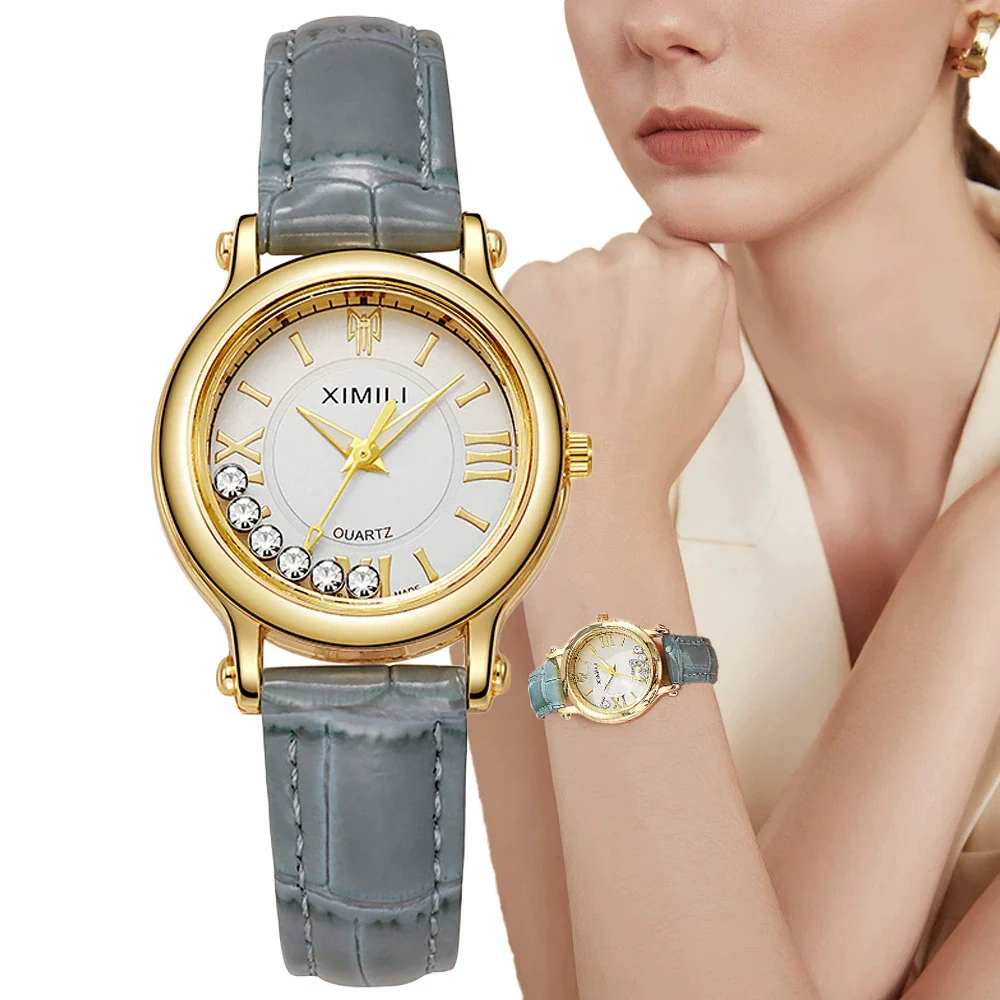 Women's Quartz Watch Alloy Case Imitation Leather Strap Round Dial Leisure Style