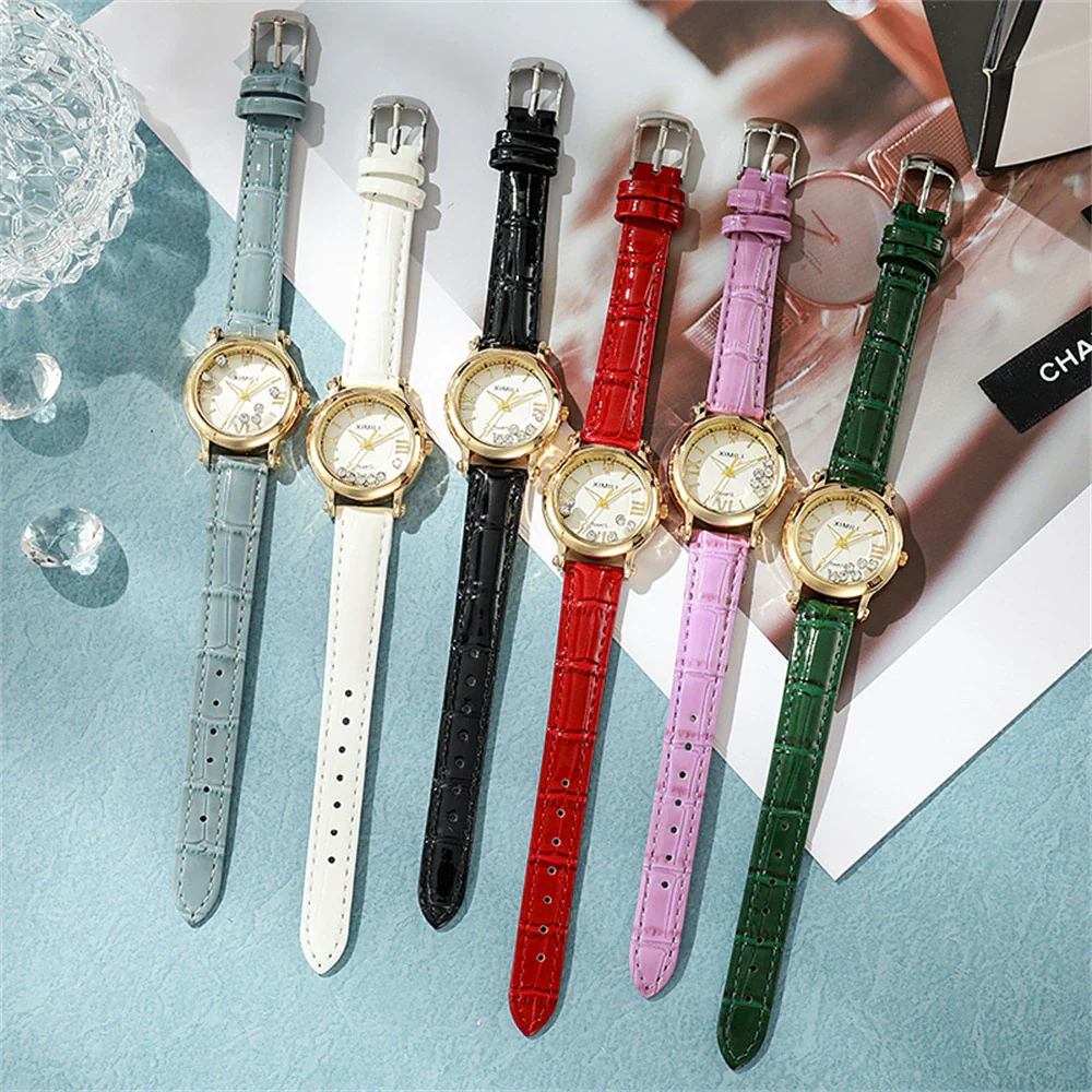 Women's Quartz Watch Alloy Case Imitation Leather Strap Round Dial Leisure Style - Image 4
