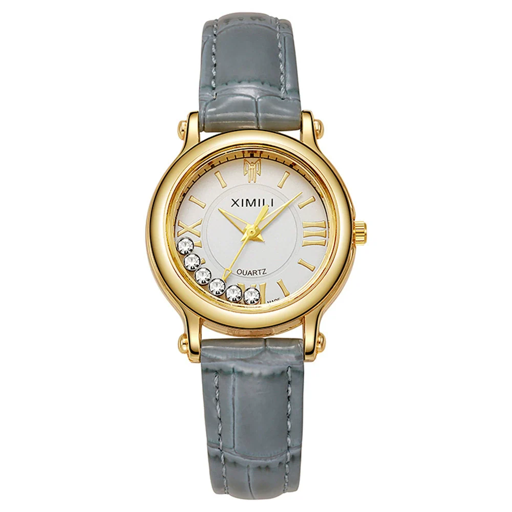Women's Quartz Watch Alloy Case Imitation Leather Strap Round Dial Leisure Style - Image 5