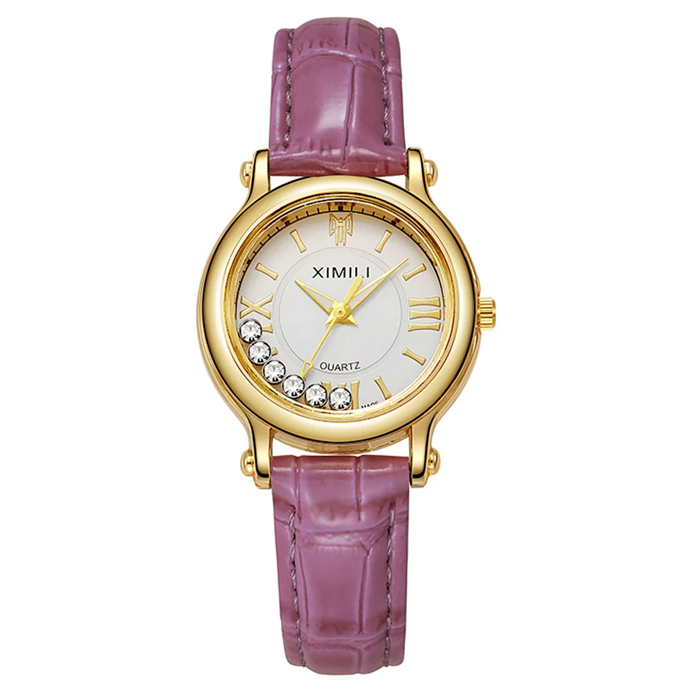 Women's Quartz Watch Alloy Case Imitation Leather Strap Round Dial Leisure Style - Image 8