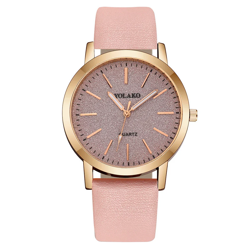Women's Quartz Watch Alloy Case Imitation Leather Strap Round Dial Matte Notch Ultrathin Simple Casual - Image 10