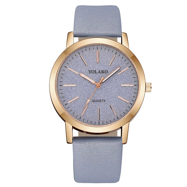 Women's Quartz Watch Alloy Case Imitation Leather Strap Round Dial Matte Notch Ultrathin Simple Casual - Image 8