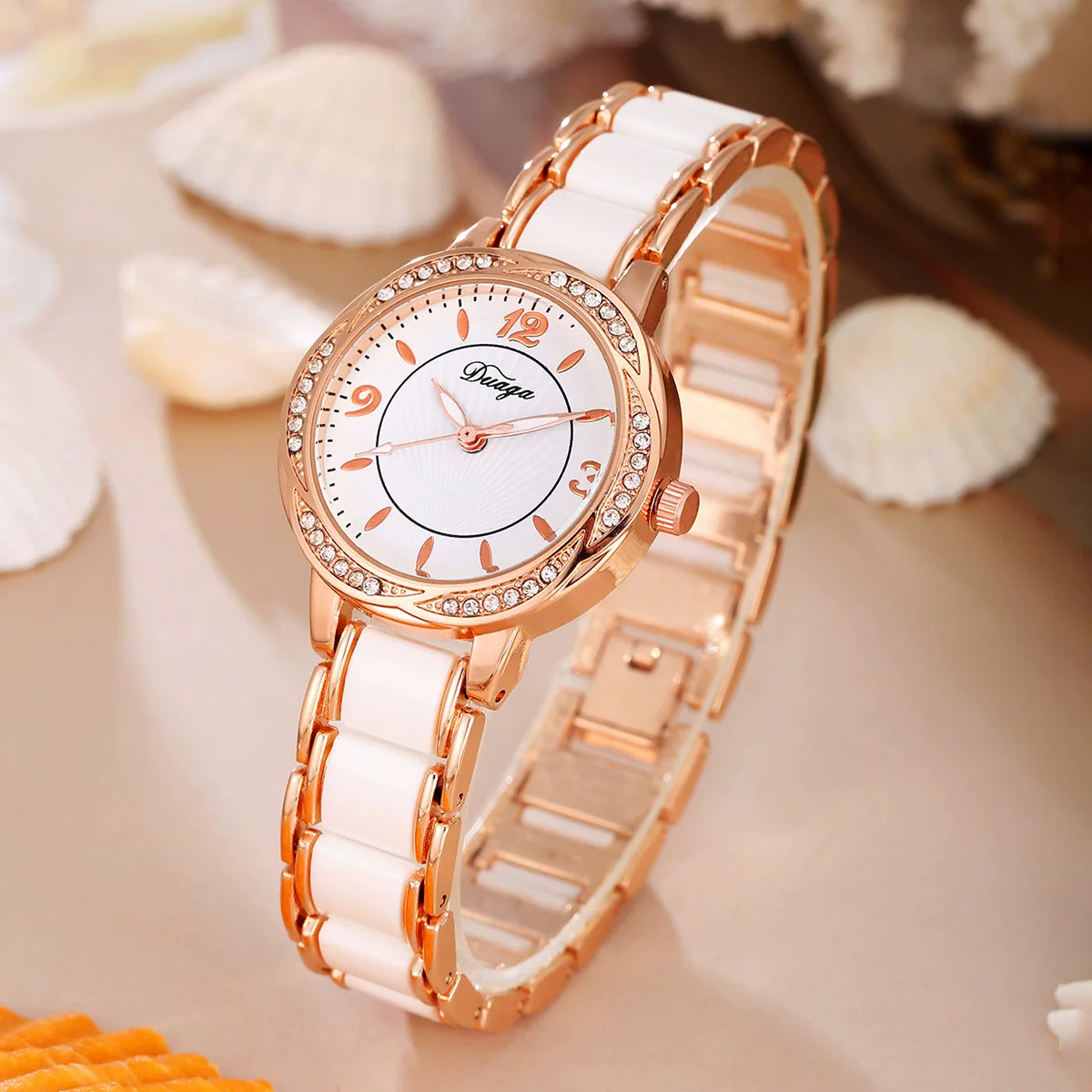 Women's Quartz Watch Lace Diamond Round Alloy Stainless Steel Ordinary Glass Mirror Fashionable - Image 3