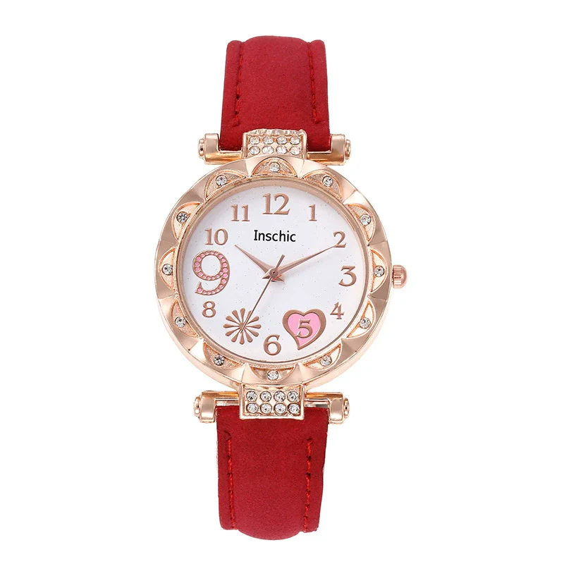 Women's Quartz Watch With Heart Dial And Round Shape Alloy Case Imitation Leather Strap Stainless Steel Buckle Casual Style - Image 10