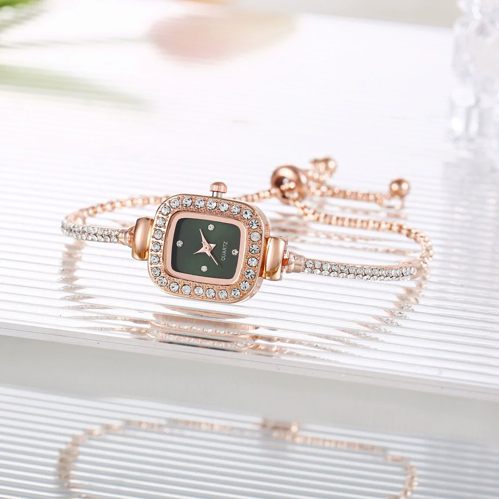 Women's Quartz Wrist Watch Alloy Stainless Steel Rectangle With Adjustable Rhinestones - Image 11